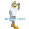Grey Bird With White Shirt Mascot Costume