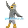 Grey Bird With White Shirt Mascot Costume