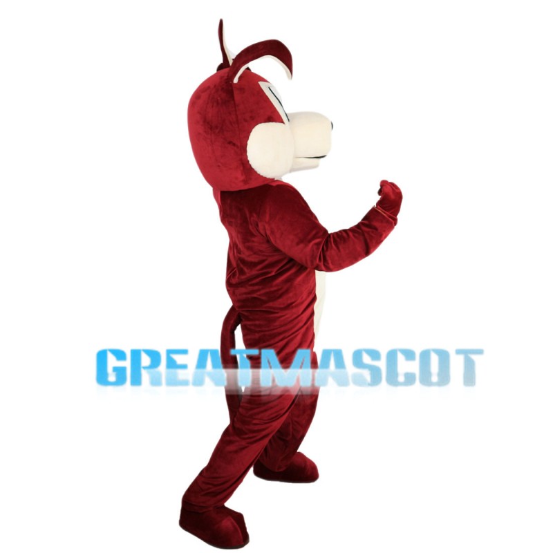 Red Brown Cartoon Dog Mascot Costume