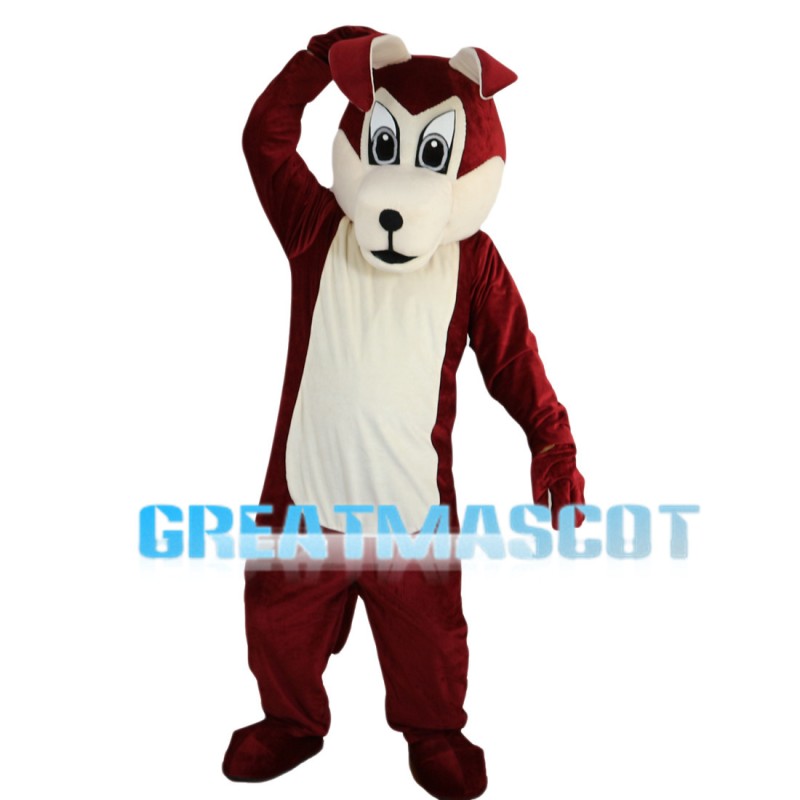Red Brown Cartoon Dog Mascot Costume