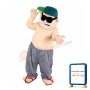 Fat Sumo Wrestler With Sunglasses Mascot Costume