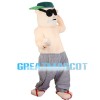 Fat Sumo Wrestler With Sunglasses Mascot Costume