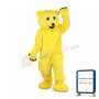 Bright Yellow Teddy Bear Mascot Costume