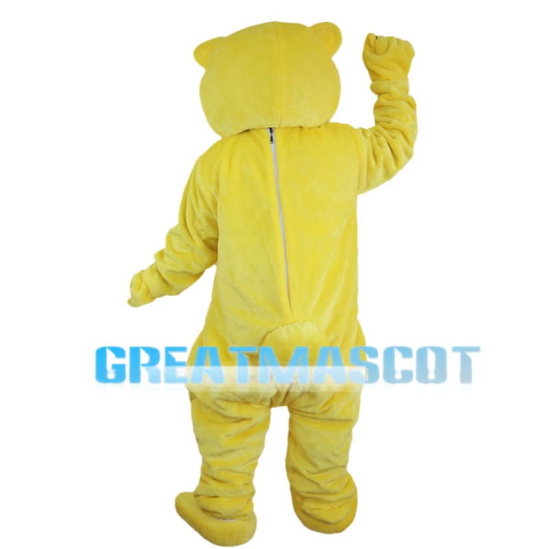 Bright Yellow Teddy Bear Mascot Costume
