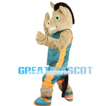 Lively Horse With Dark Green Set Mascot Costume