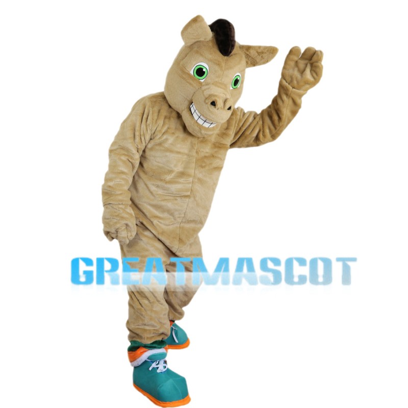 Lively Horse With Dark Green Set Mascot Costume