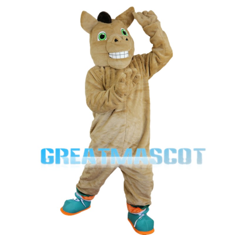 Lively Horse With Dark Green Set Mascot Costume