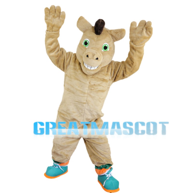 Lively Horse With Dark Green Set Mascot Costume