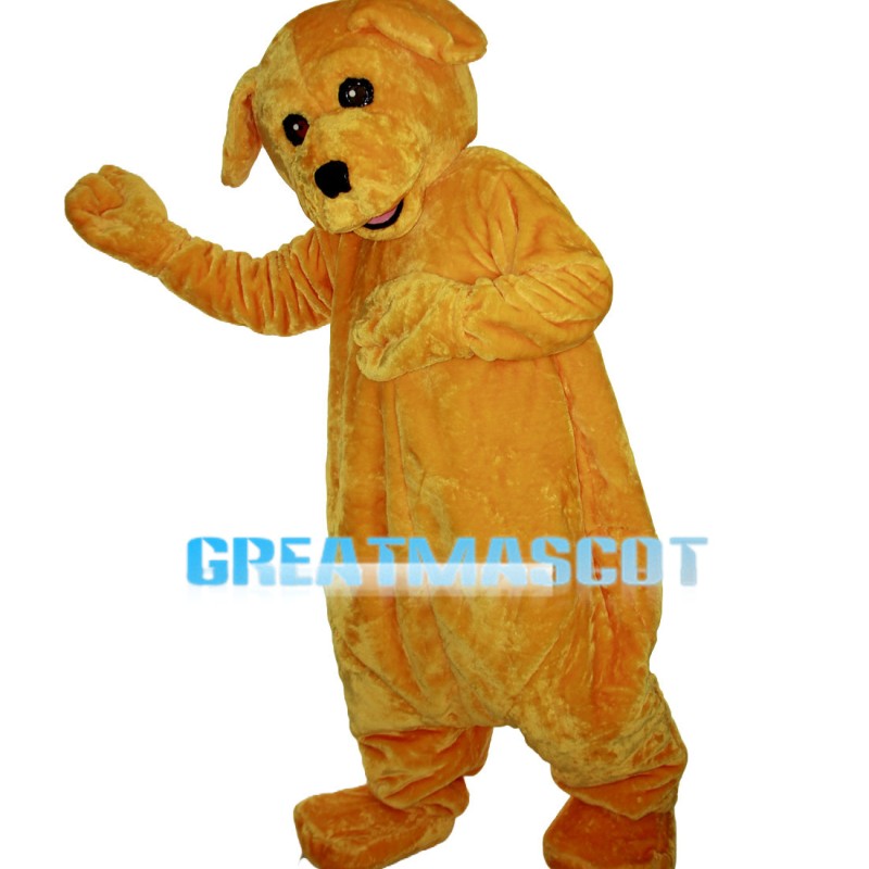 Polite Furry Brown Dog Mascot Costume