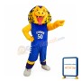Scary Yellow Boa With Blue Sports Set Mascot Costume