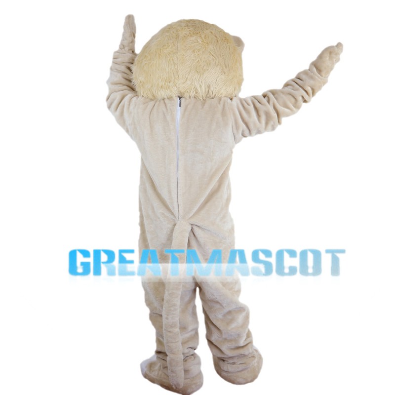 Plush Beige Lion Mascot Costume