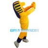 Scary Yellow Boa With Blue Sports Set Mascot Costume