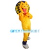 Scary Yellow Boa With Blue Sports Set Mascot Costume