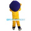 Scary Yellow Boa With Blue Sports Set Mascot Costume