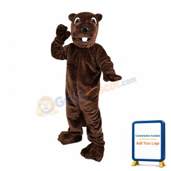 Brown Bucket Otter Mascot Costume