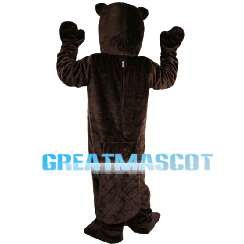 Brown Bucket Otter Mascot Costume