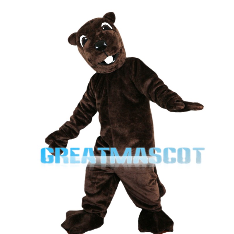 Brown Bucket Otter Mascot Costume