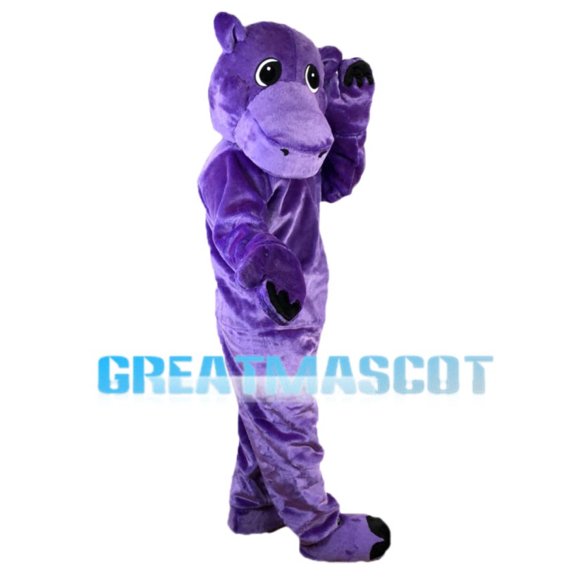 Purple Hippo Mascot Costume