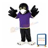 Crow Wearing Purple Clothes Mascot Costume