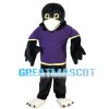 Crow Wearing Purple Clothes Mascot Costume