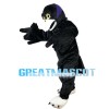 Crow Wearing Purple Clothes Mascot Costume
