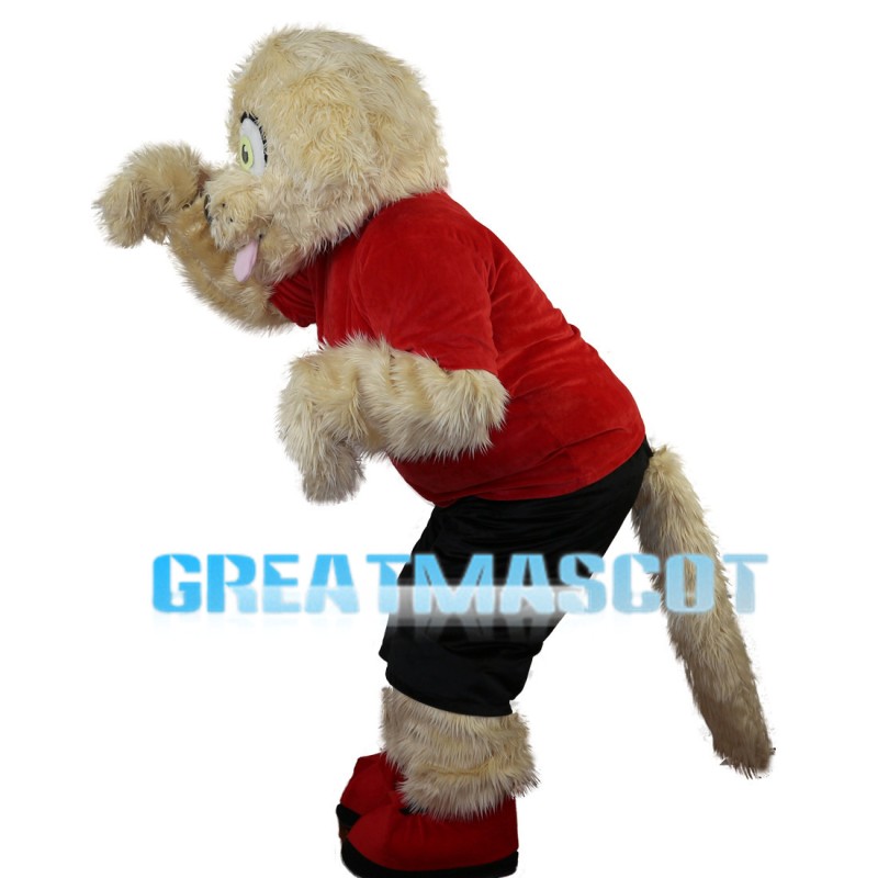 Mischievous Beige Dog Mascot Costume