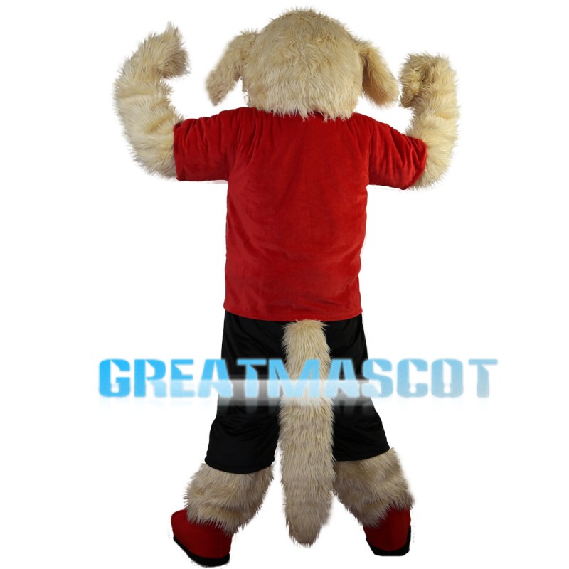 Mischievous Beige Dog Mascot Costume