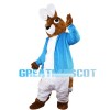Big Rabbit With Blue Coat Mascot Costume