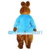 Big Rabbit With Blue Coat Mascot Costume