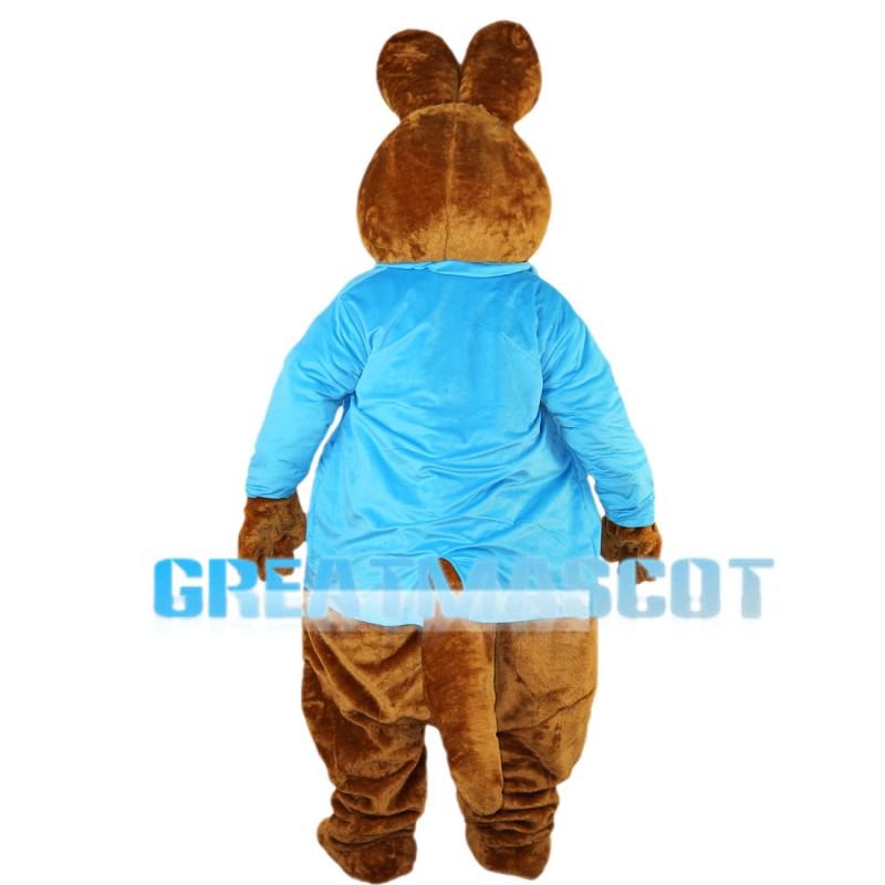 Big Rabbit With Blue Coat Mascot Costume