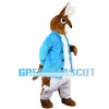 Big Rabbit With Blue Coat Mascot Costume