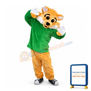 Tiger With Green Top Mascot Costume Full Set