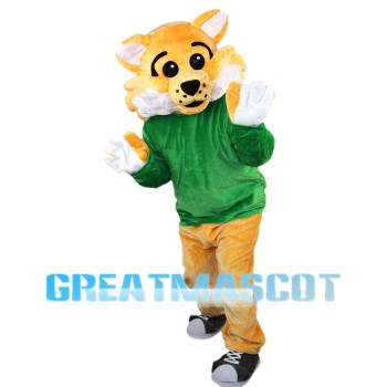 Tiger With Green Top Mascot Costume Full Set