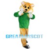 Tiger With Green Top Mascot Costume Full Set