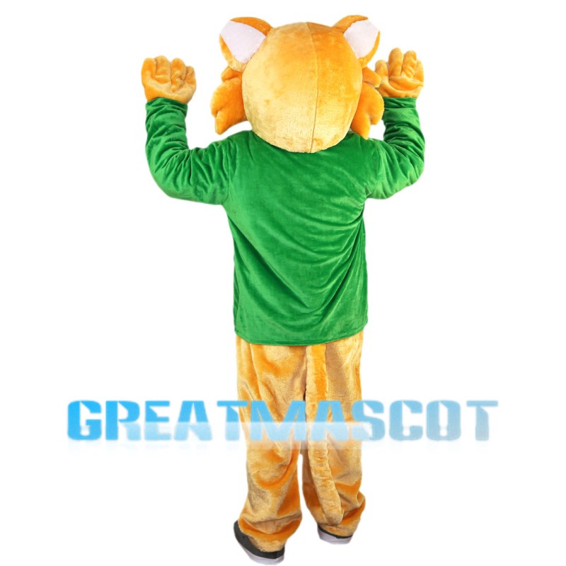Tiger With Green Top Mascot Costume Full Set