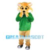 Tiger With Green Top Mascot Costume Full Set