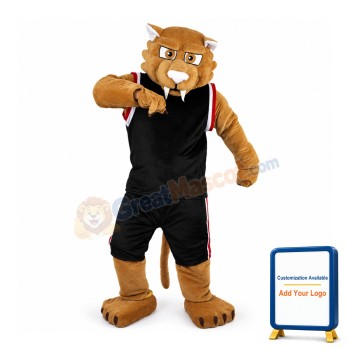 Sports Tiger With Black Set Mascot Costume