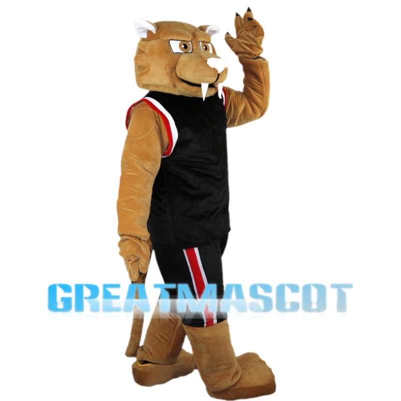 Sports Tiger With Black Set Mascot Costume