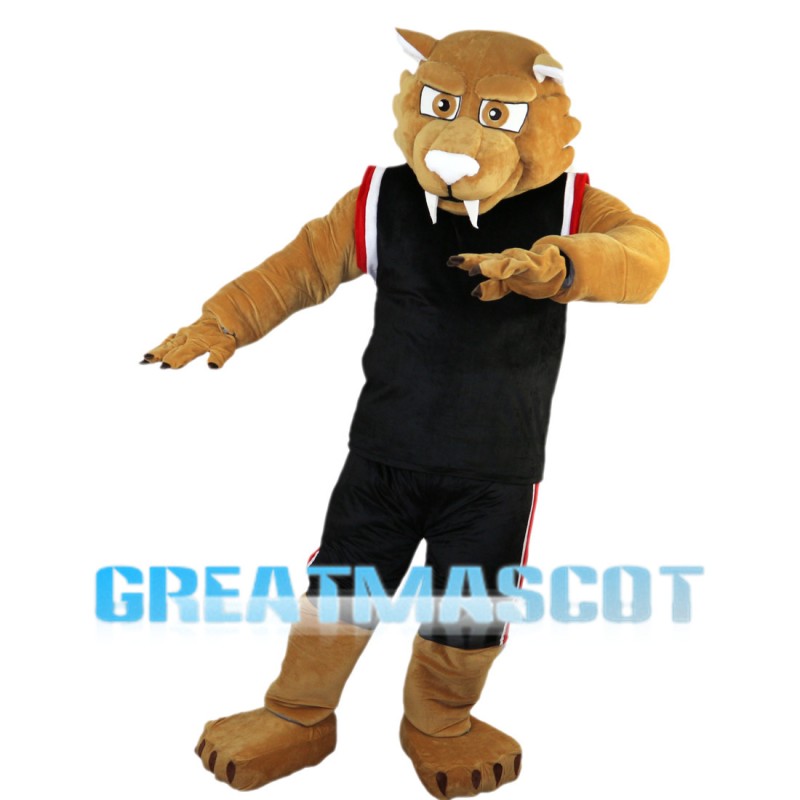 Sports Tiger With Black Set Mascot Costume