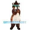 Lovely Raccoon With Green Goggle Mascot Costume