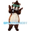 Lovely Raccoon With Green Goggle Mascot Costume
