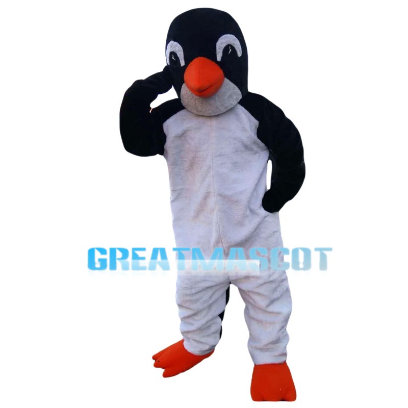 Big Penguin Covering Eyes Mascot Costume
