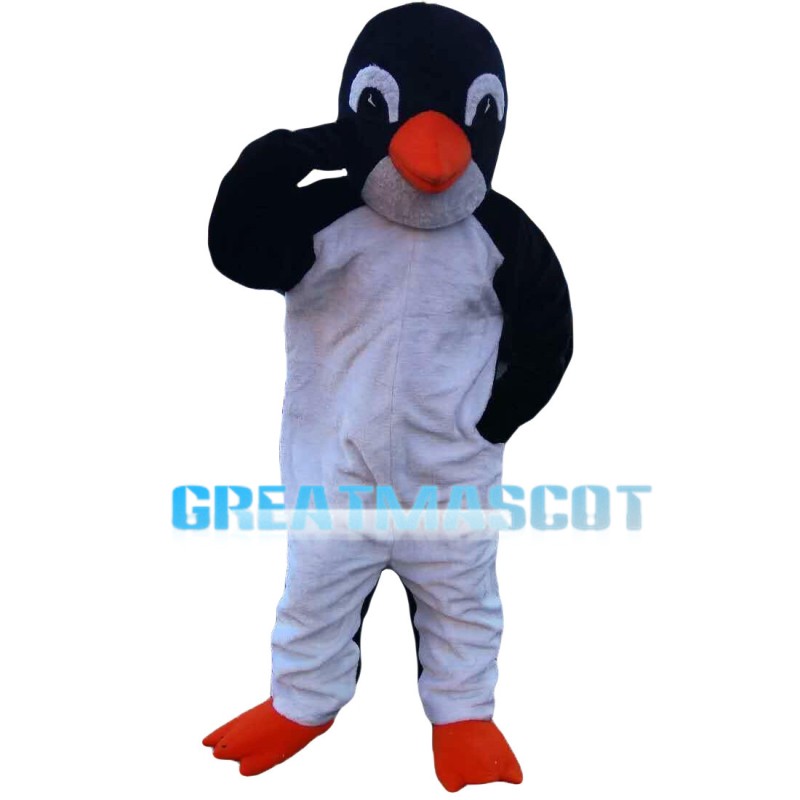 Big Penguin Covering Eyes Mascot Costume