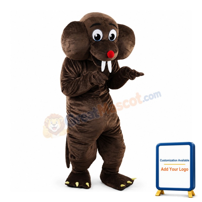 Brown Little Elephant Mascot Costume