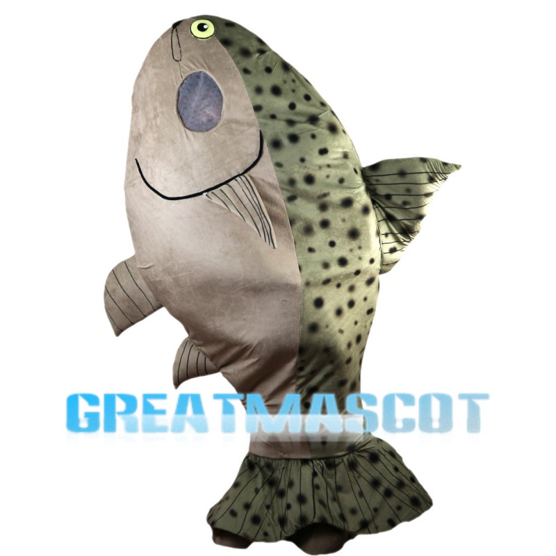 Trout With Black Plaque Mascot Costume
