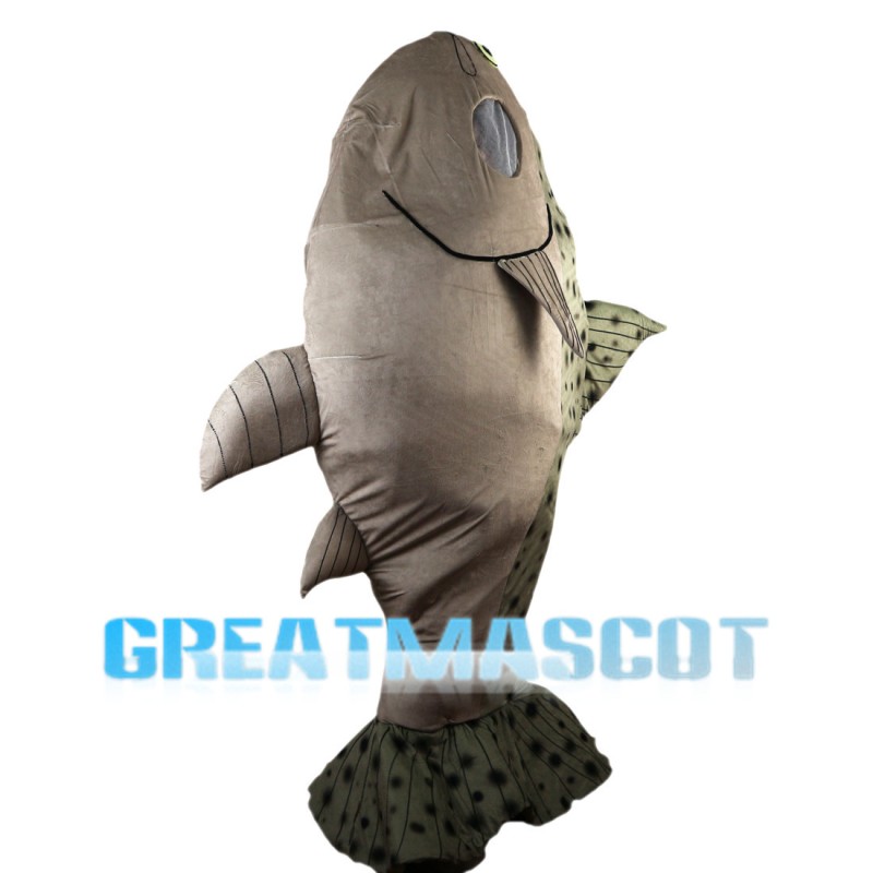 Trout With Black Plaque Mascot Costume