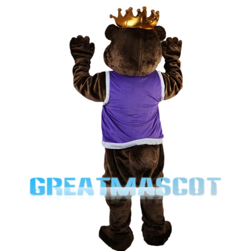 Kind Regards Bear With Crown Mascot Costume
