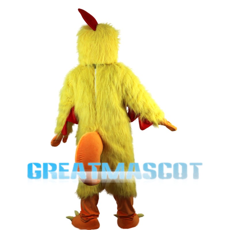 Plush Chicken With Red Crest Mascot Costume
