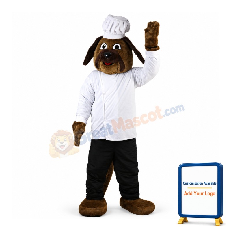 Brown Confectioner Dog Mascot Costume