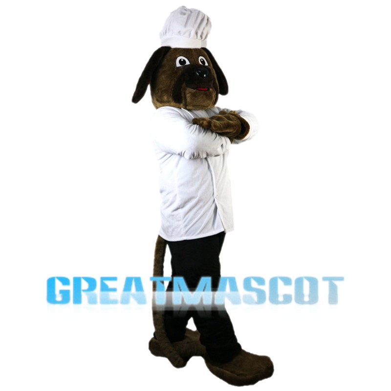Brown Confectioner Dog Mascot Costume